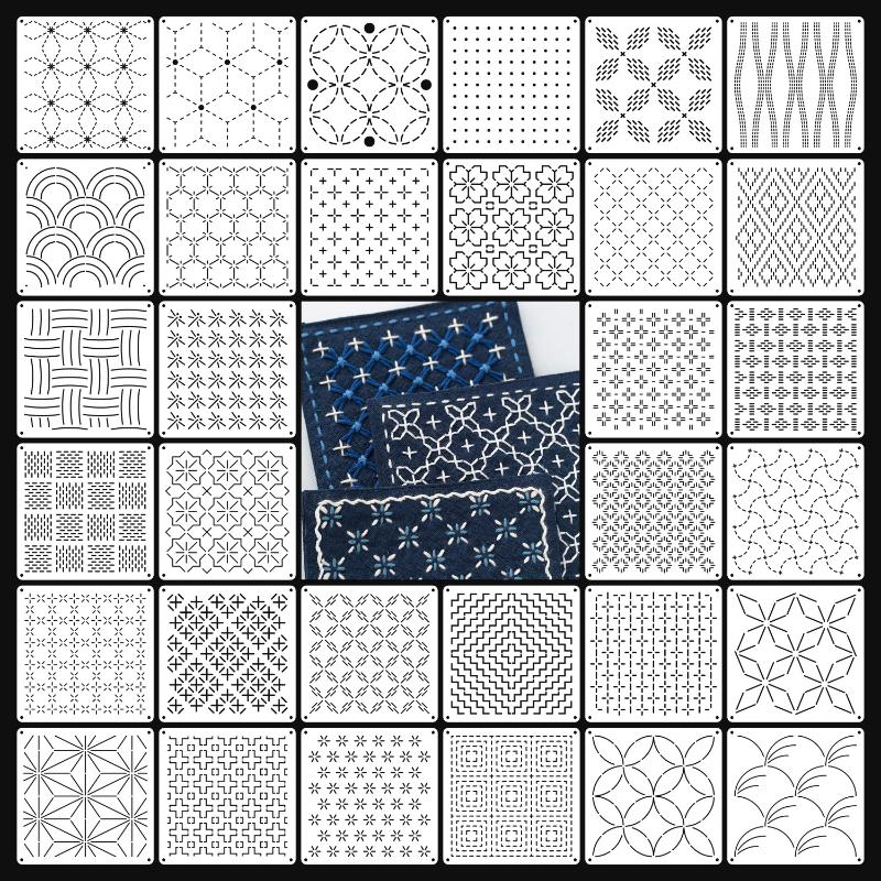9/32Pcs Sashiko Embroidery Tem - Embroidery Diy ulasan dan harga