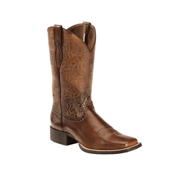 Men's Brown Leather Cowboy Boo - Embroidery Pattern ulasan dan harga