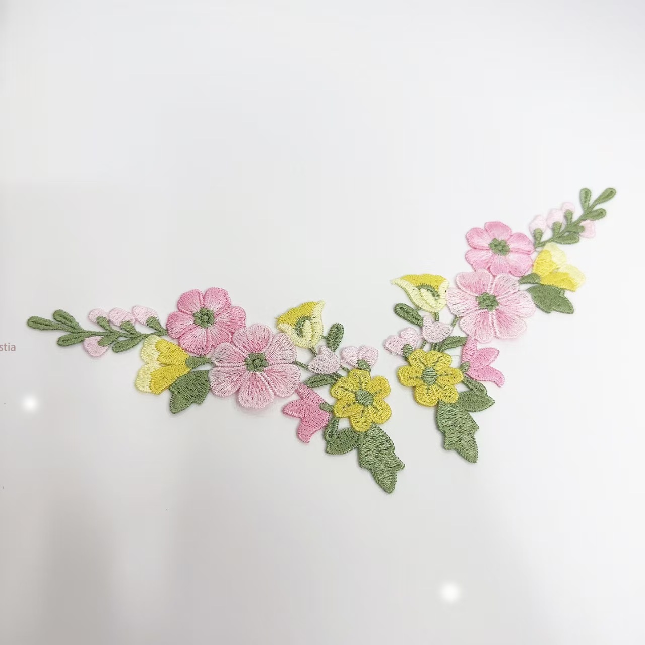 10Pcs/Lot 5.5*13cm Pink Yellow - Embroidery Yellow Flower ulasan dan harga
