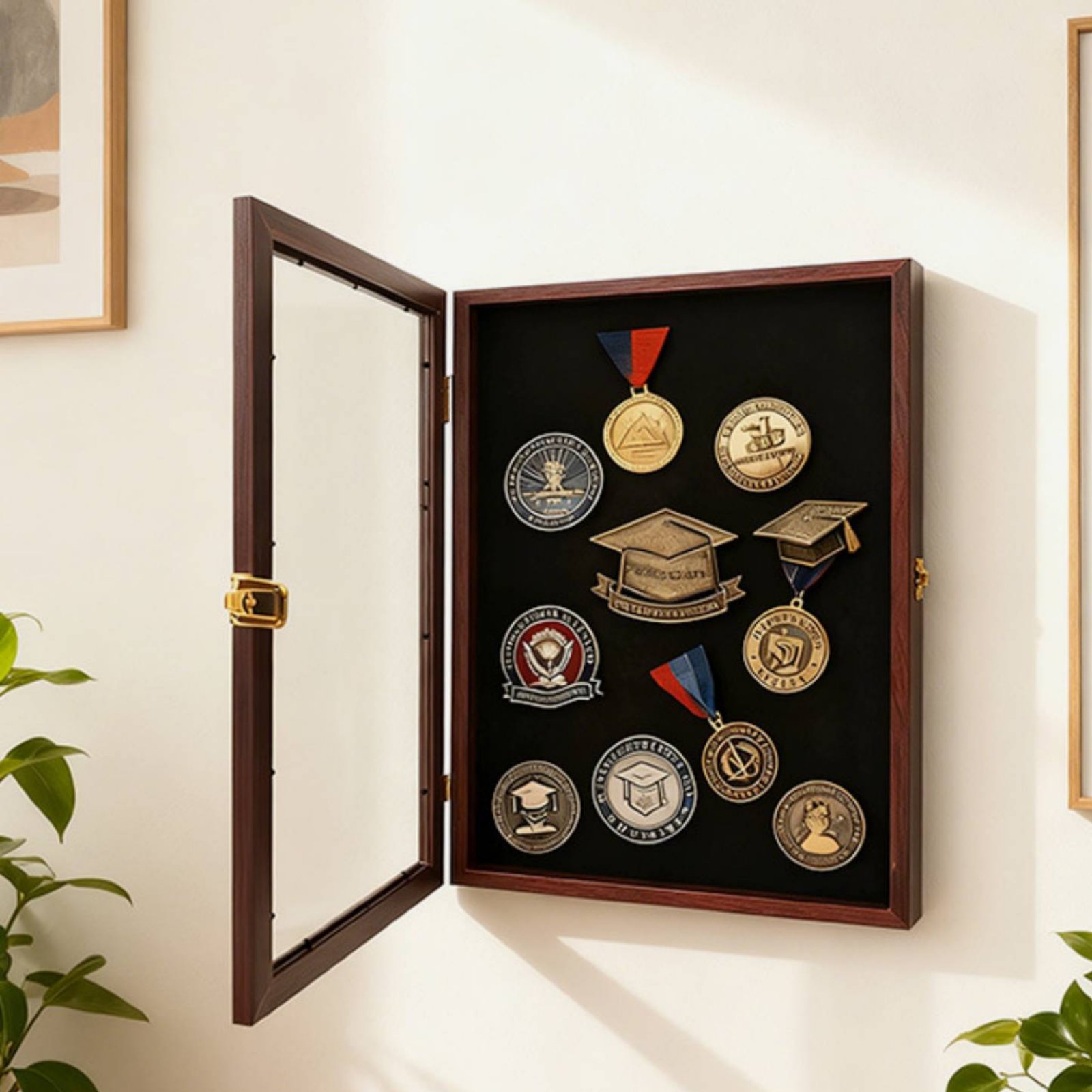 Badge Display Frame Transparen - Frame Display Wood ulasan dan harga