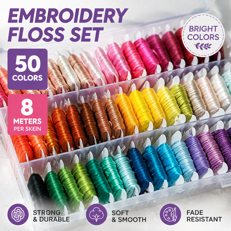 100% Cotton Embroidery Thread  - Embroidery Diy ulasan dan harga