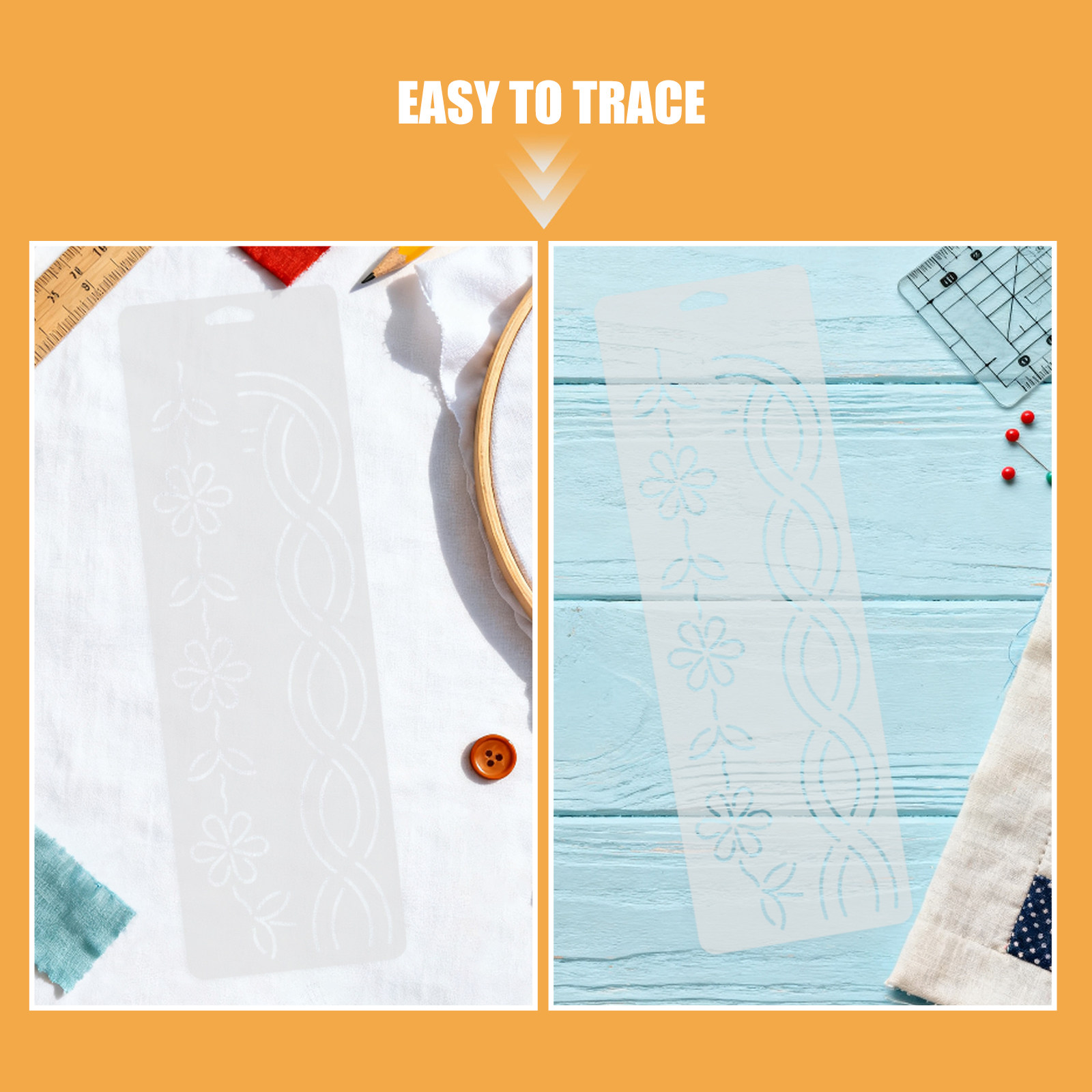 2 Pcs Corner Quilt Stencils Ha - Embroidery Pattern ulasan dan harga