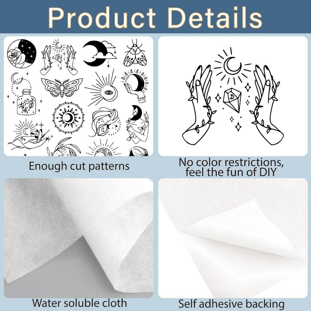 51Pcs Boho Moon Sun Water Solu - Embroidery Pattern ulasan dan harga